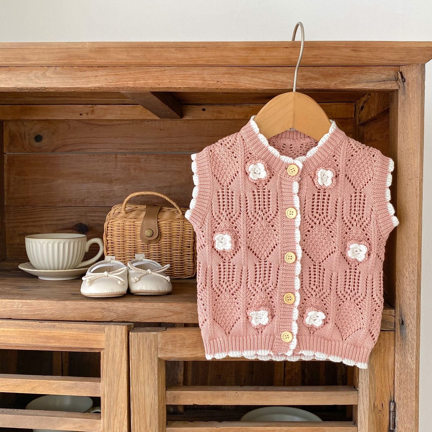 Baby Kid Girls Flower Vests Waistcoats