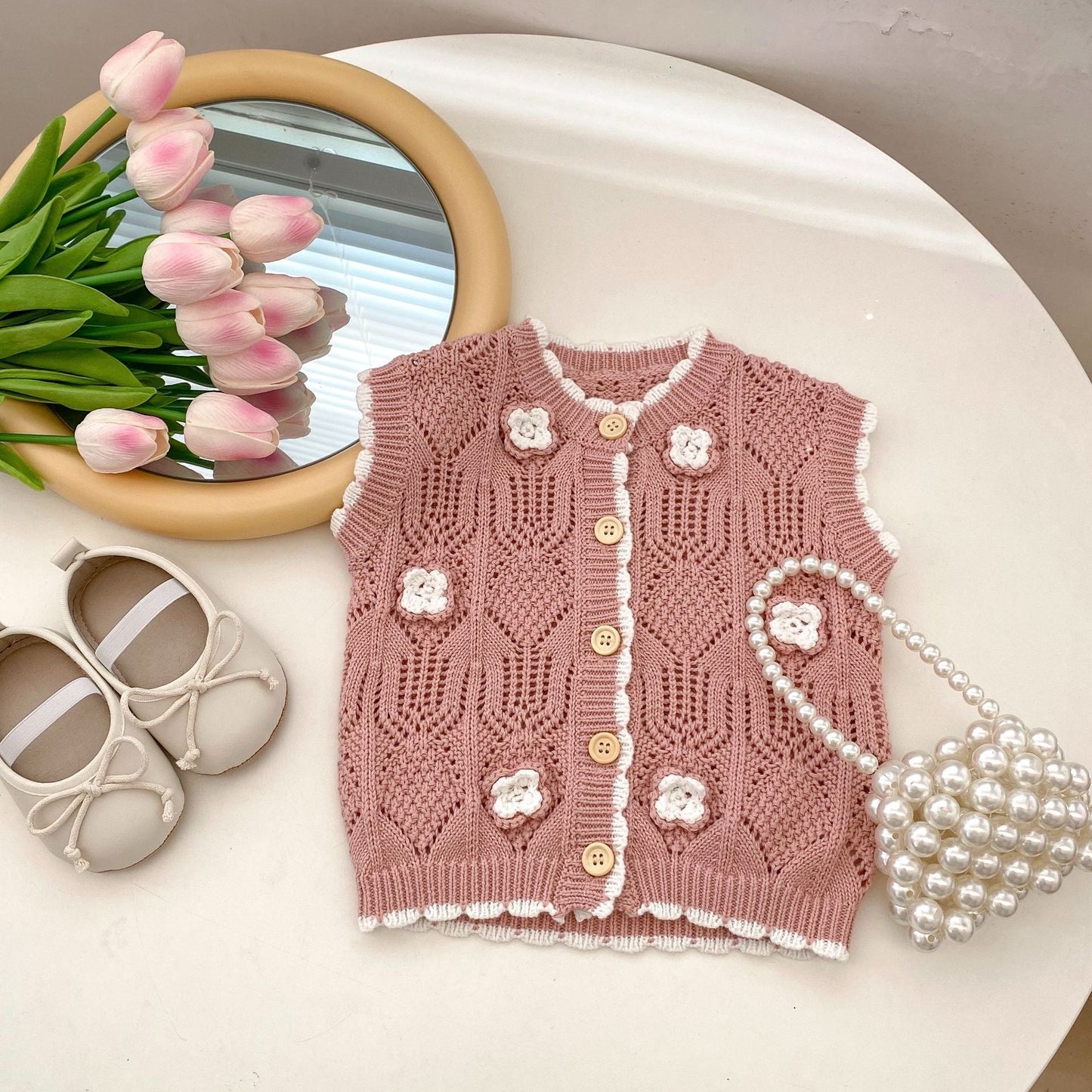 Baby Kid Girls Flower Vests Waistcoats