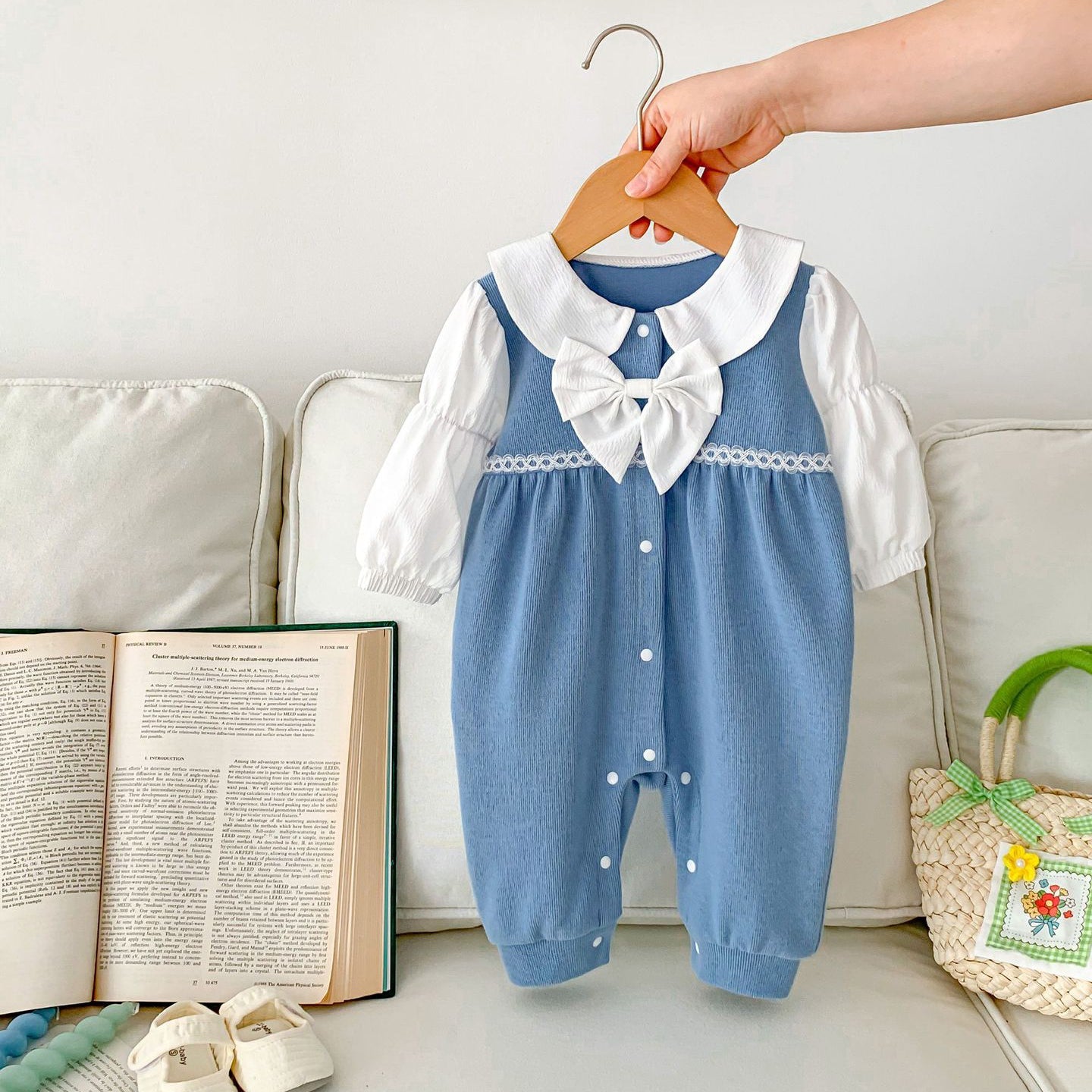 Baby Kid Girls Color-blocking Bow Jumpsuits