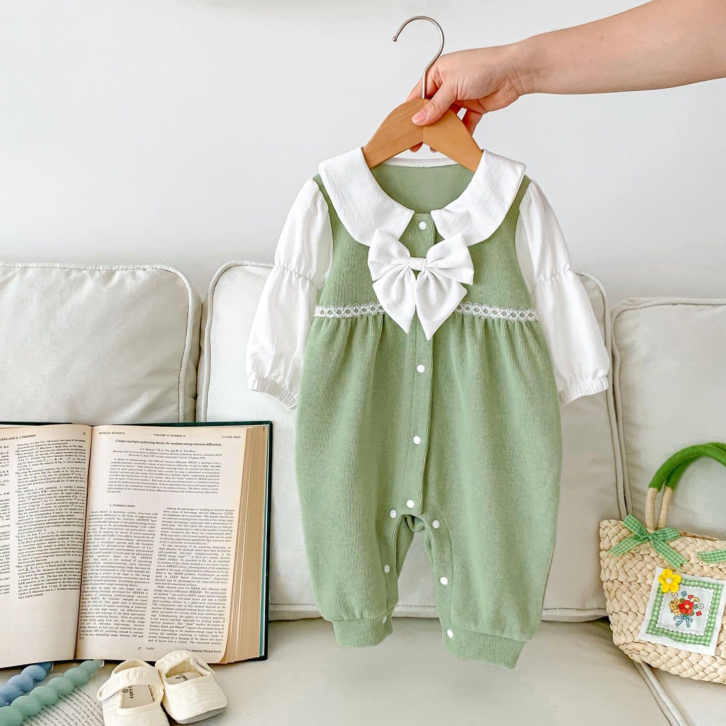 Baby Kid Girls Color-blocking Bow Jumpsuits