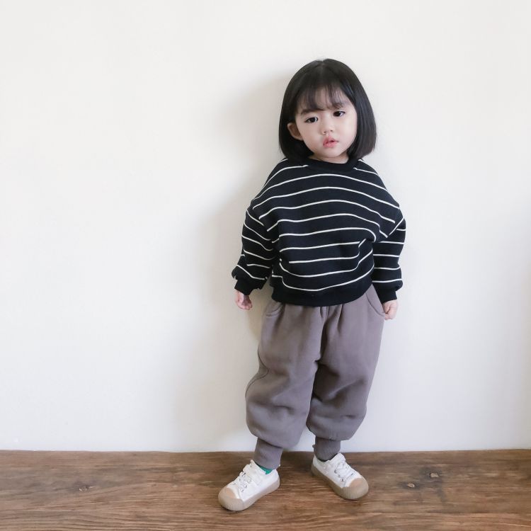 Baby Kid Girls Boys Solid Color Pants