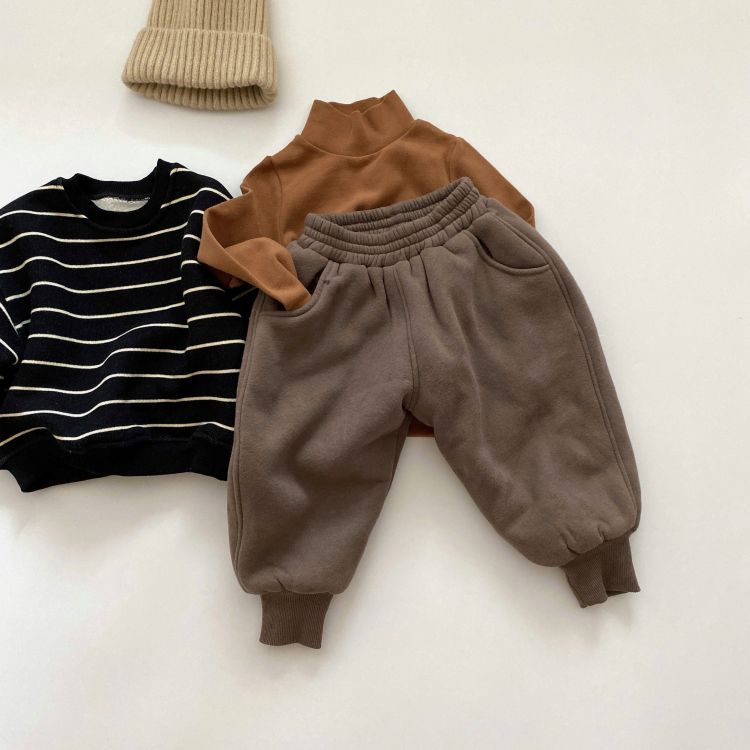 Baby Kid Girls Boys Solid Color Pants