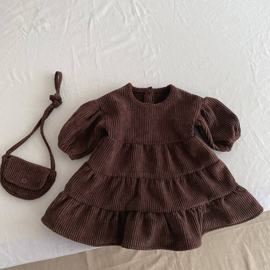 Baby Kid Girls Solid Color Dresses