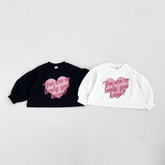 Baby Kid Girls Letters Love heart Tops