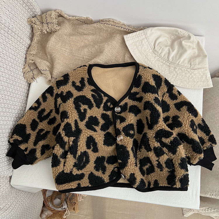 Baby Kid Girls Boys Leopard print Jackets Outwears