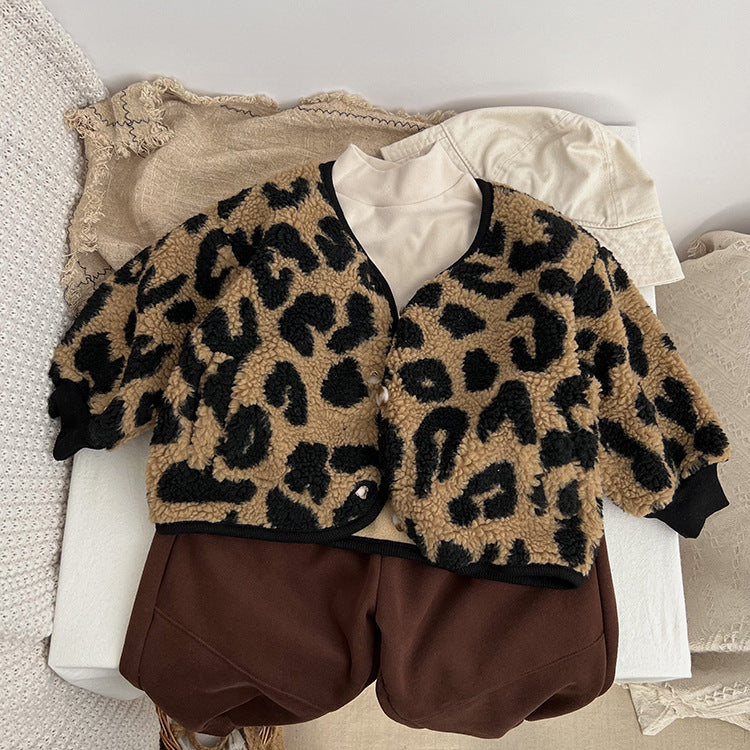 Baby Kid Girls Boys Leopard print Jackets Outwears