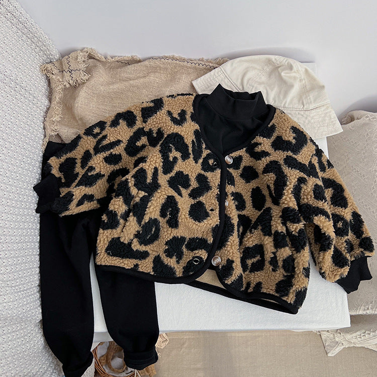 Baby Kid Girls Boys Leopard print Jackets Outwears