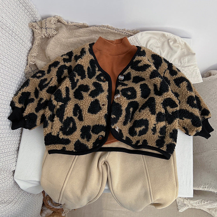 Baby Kid Girls Boys Leopard print Jackets Outwears