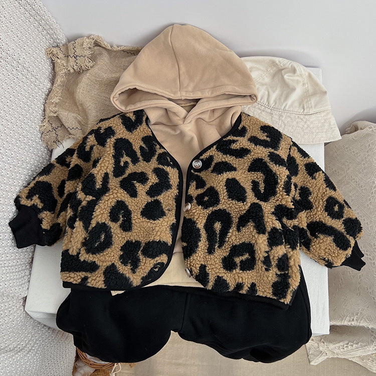 Baby Kid Girls Boys Leopard print Jackets Outwears