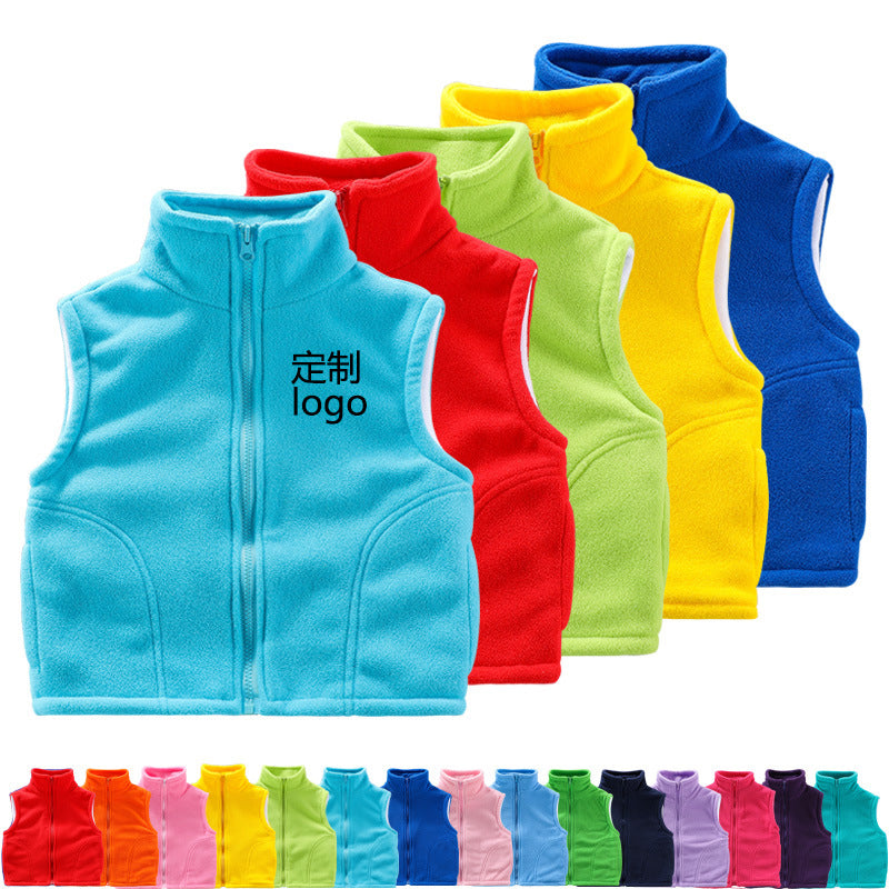 Kid Girls Boys Solid Color Vests Waistcoats