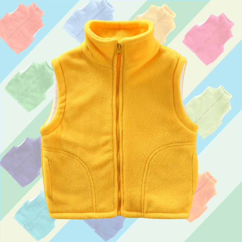 Kid Girls Boys Solid Color Vests Waistcoats