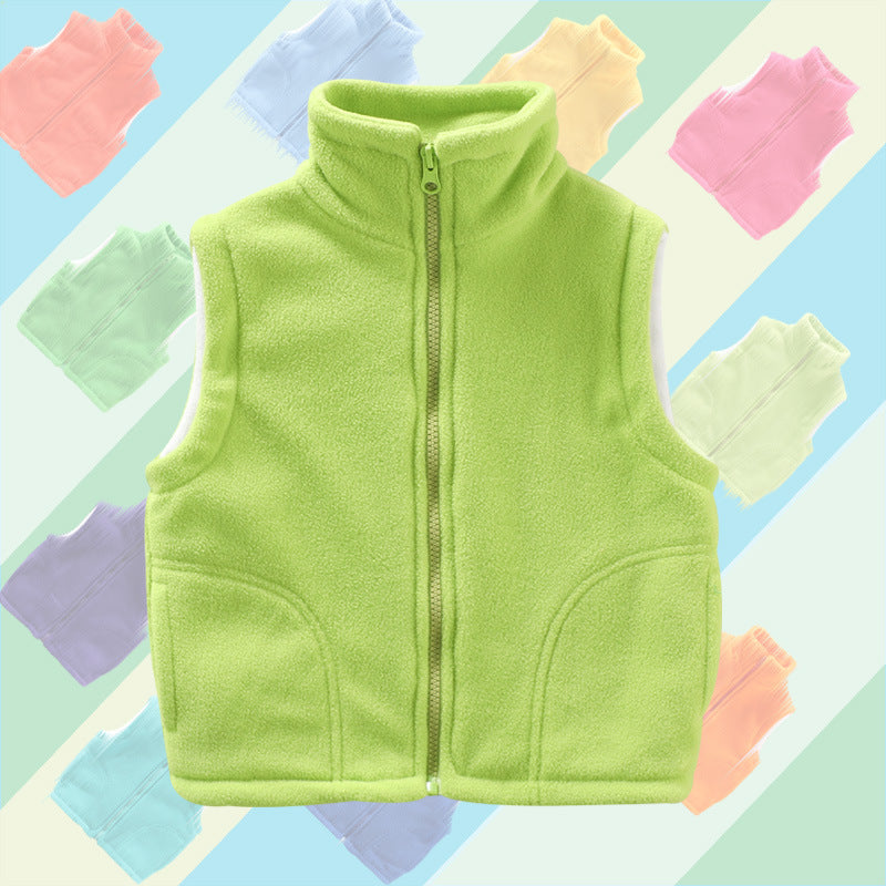 Kid Girls Boys Solid Color Vests Waistcoats