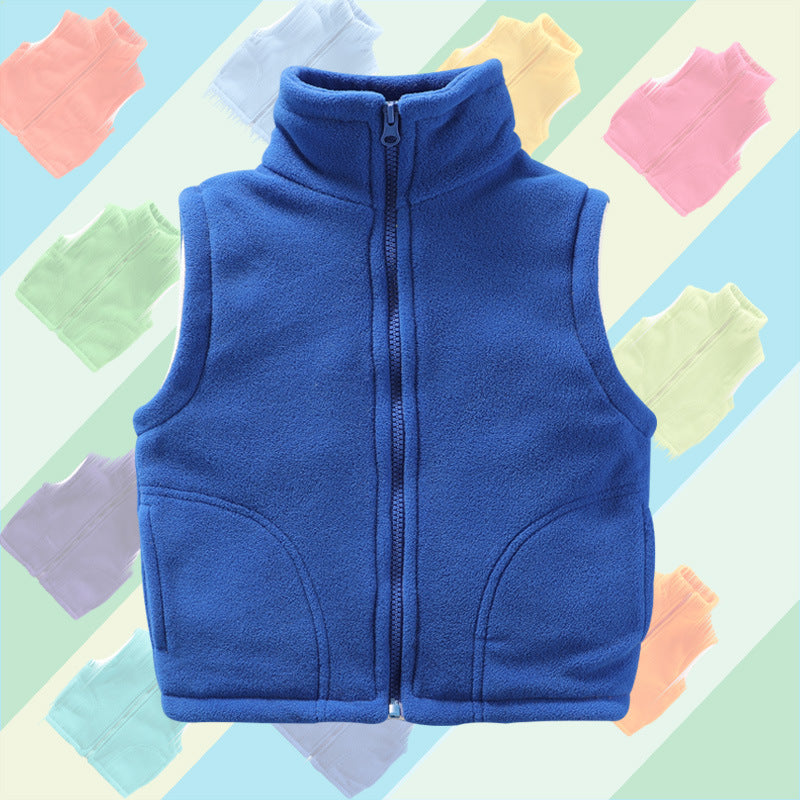 Kid Girls Boys Solid Color Vests Waistcoats