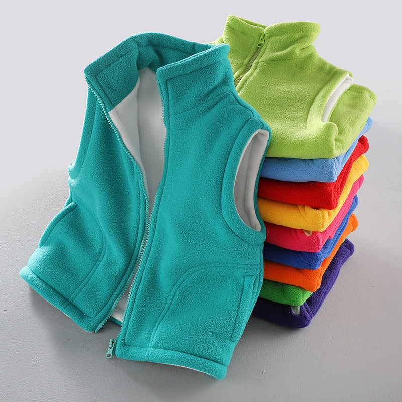 Kid Girls Boys Solid Color Vests Waistcoats