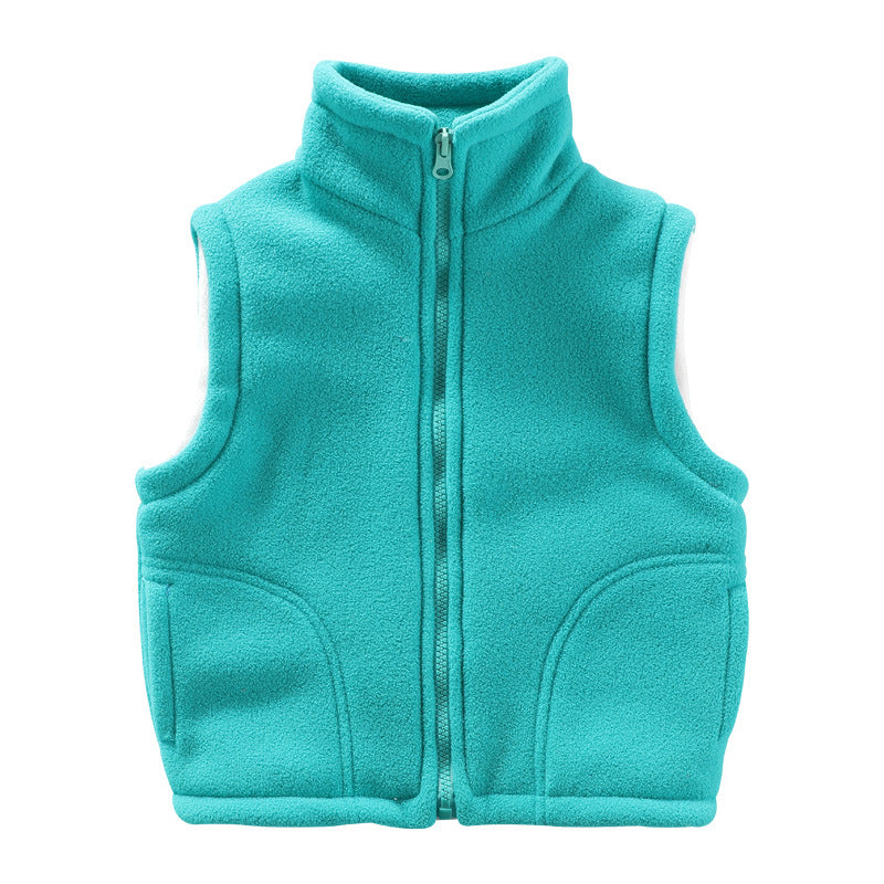 Kid Girls Boys Solid Color Vests Waistcoats