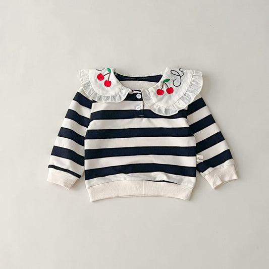 Baby Kid Girls Striped Fruit Tops