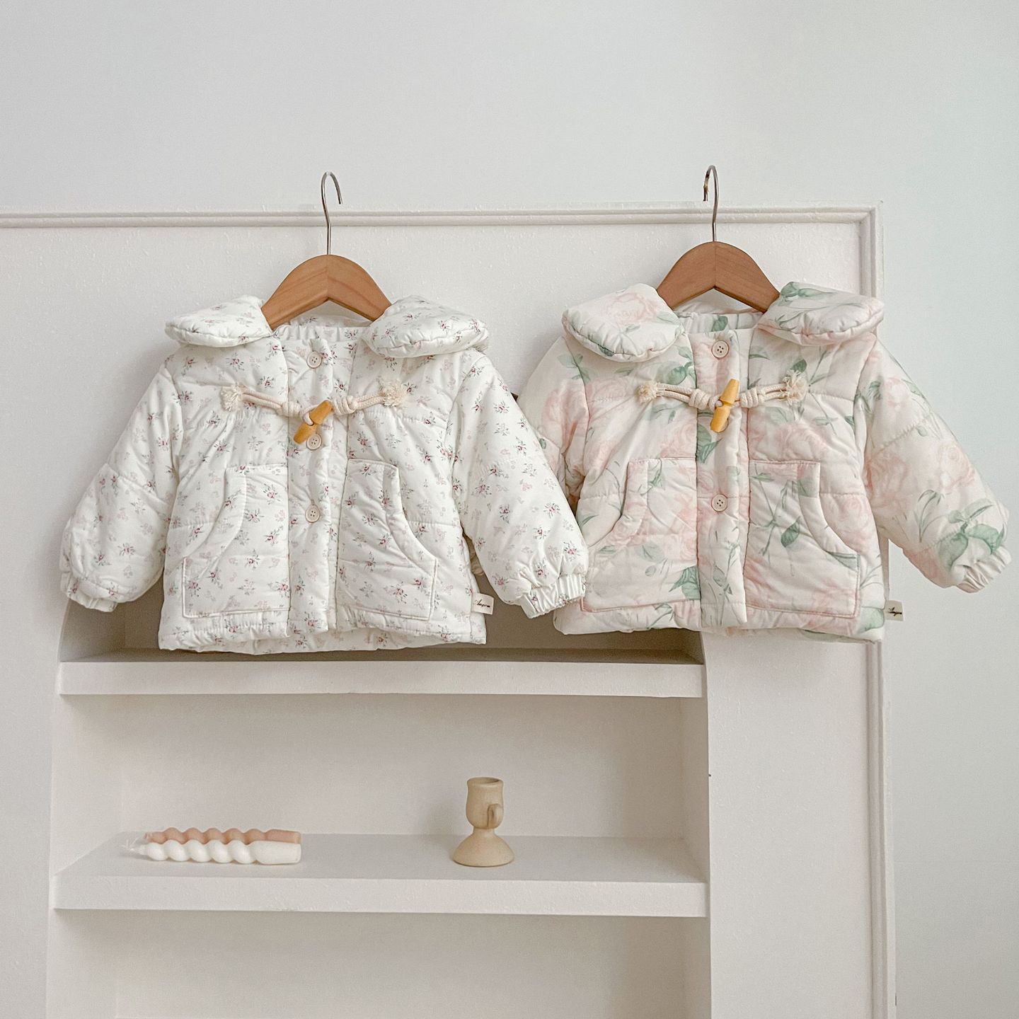 Baby Kid Girls Flower Print Print Jackets Outwears