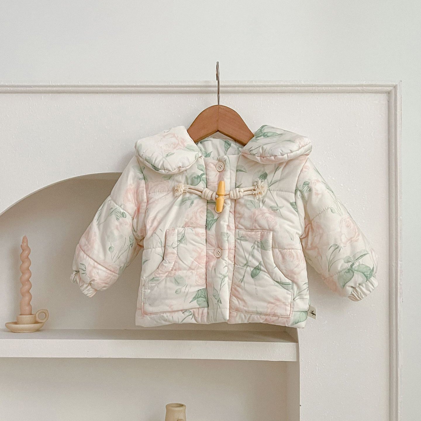 Baby Kid Girls Flower Print Print Jackets Outwears