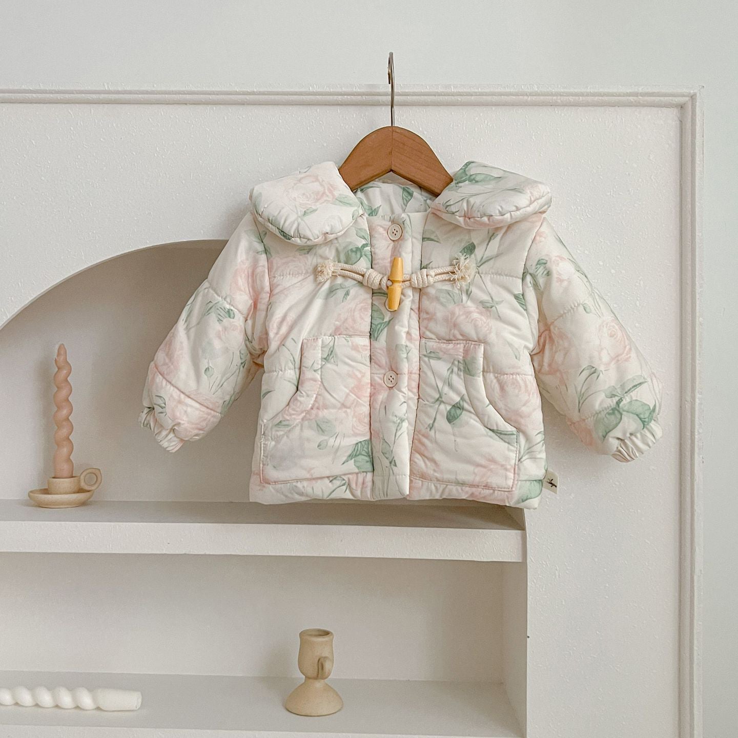 Baby Kid Girls Flower Print Print Jackets Outwears