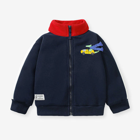 Baby Kid Boys Color-blocking Cartoon Jackets Outwears