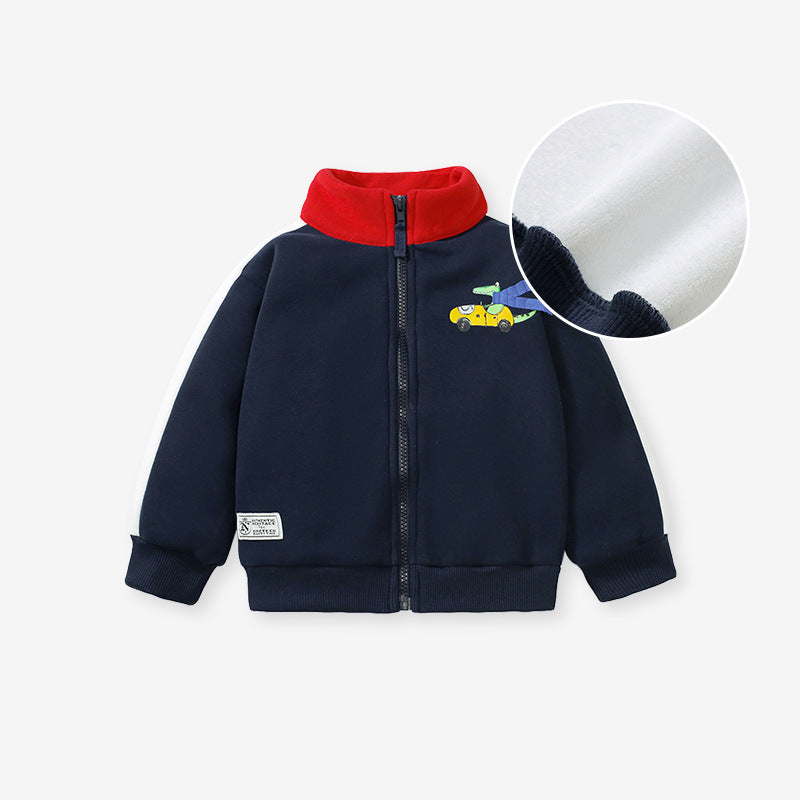 Baby Kid Boys Color-blocking Cartoon Jackets Outwears