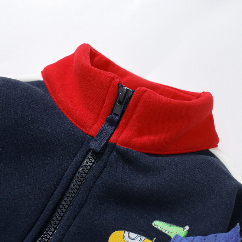 Baby Kid Boys Color-blocking Cartoon Jackets Outwears