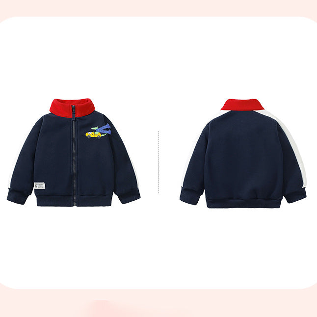 Baby Kid Boys Color-blocking Cartoon Jackets Outwears