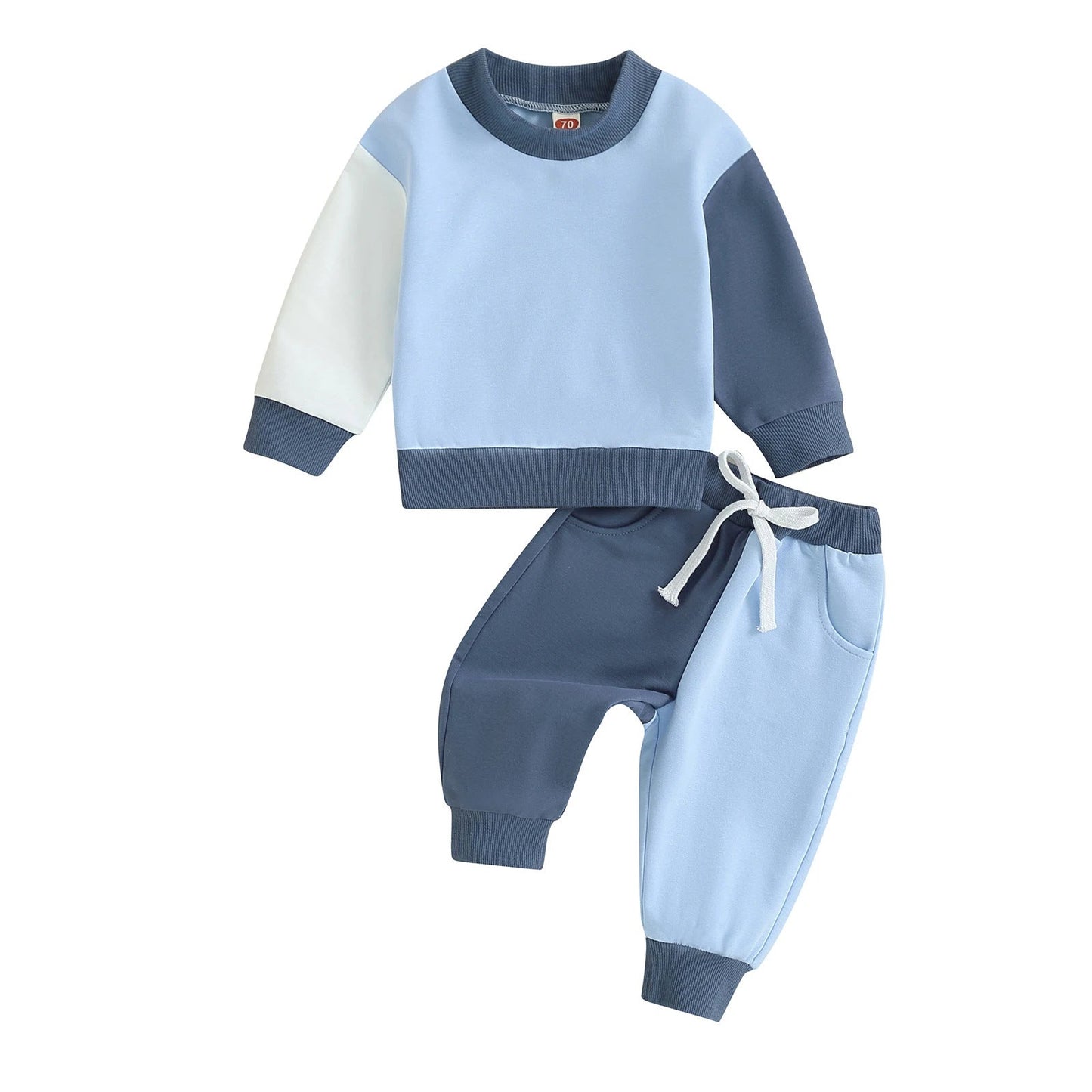 2 Pieces Set Baby Kid Girls Boys Color-blocking Hoodies Sweatshirts And Pants