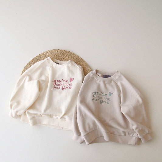 Baby Kid Girls Letters Embroidered Hoodies Sweatshirts