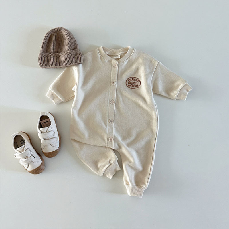 Baby Boys Solid Color Jumpsuits