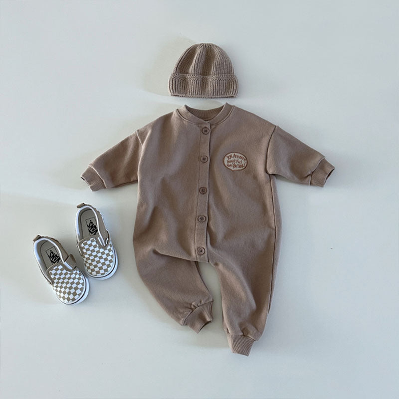 Baby Boys Solid Color Jumpsuits