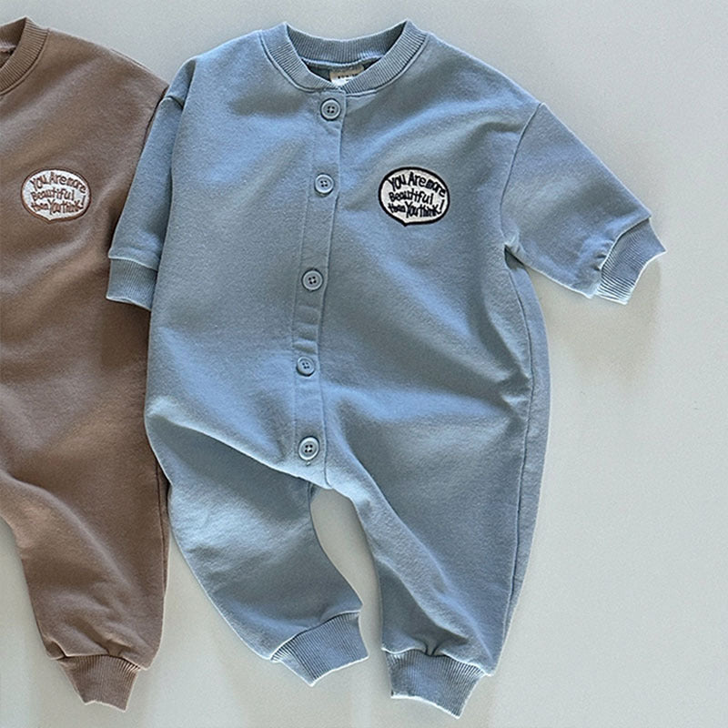 Baby Boys Solid Color Jumpsuits