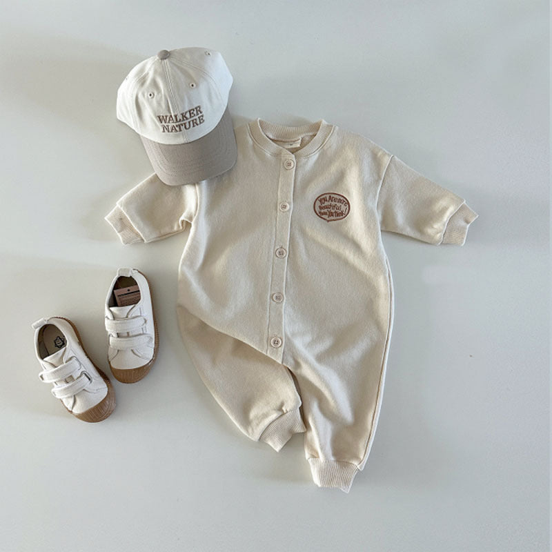 Baby Boys Solid Color Jumpsuits