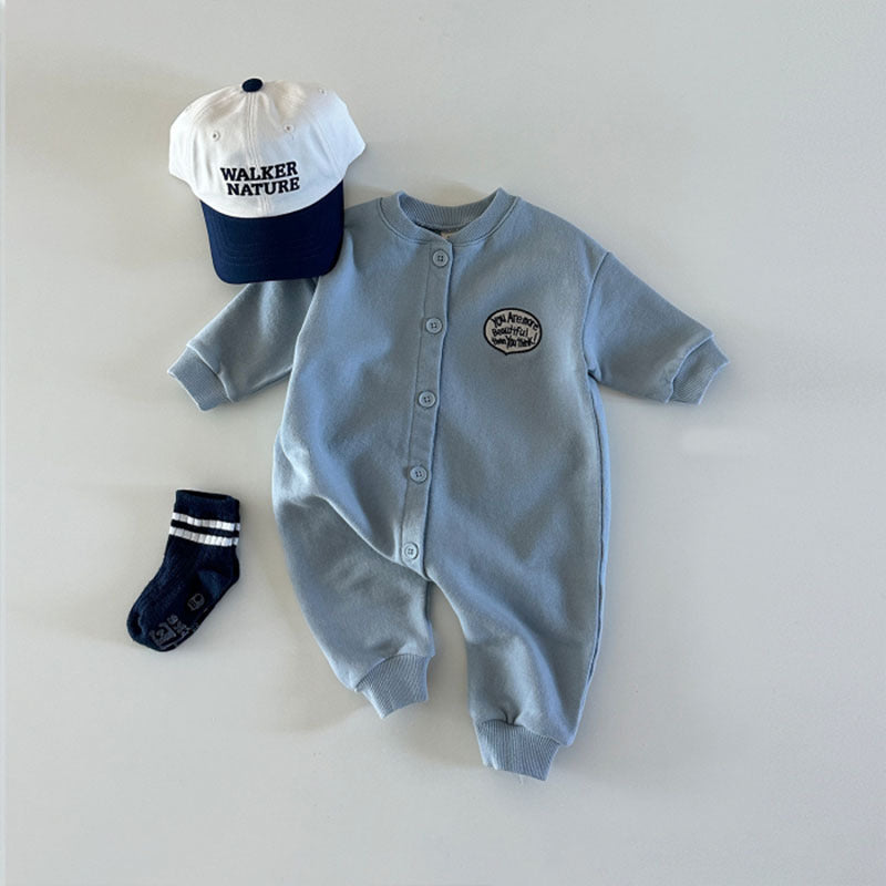 Baby Boys Solid Color Jumpsuits