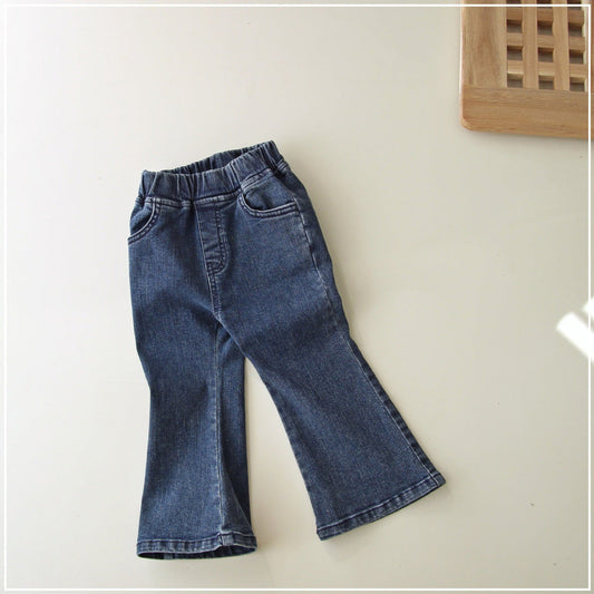 Baby Kid Girls Solid Color Jeans