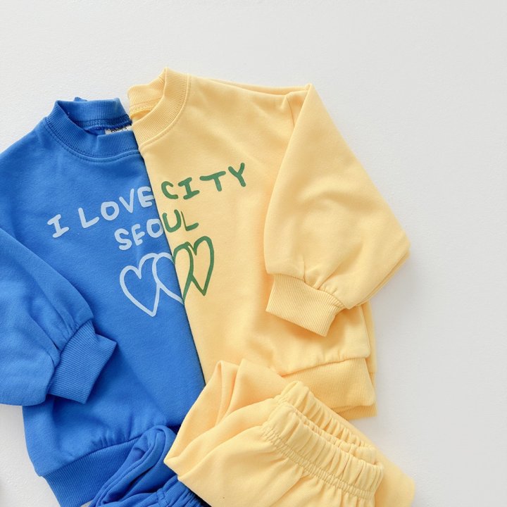 2 Pieces Set Baby Kid Girls Boys Letters Love heart Tops And Solid Color Pants